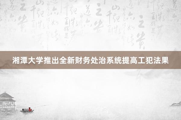 湘潭大学推出全新财务处治系统提高工犯法果