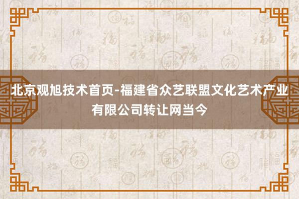 北京观旭技术首页-福建省众艺联盟文化艺术产业有限公司转让网当今